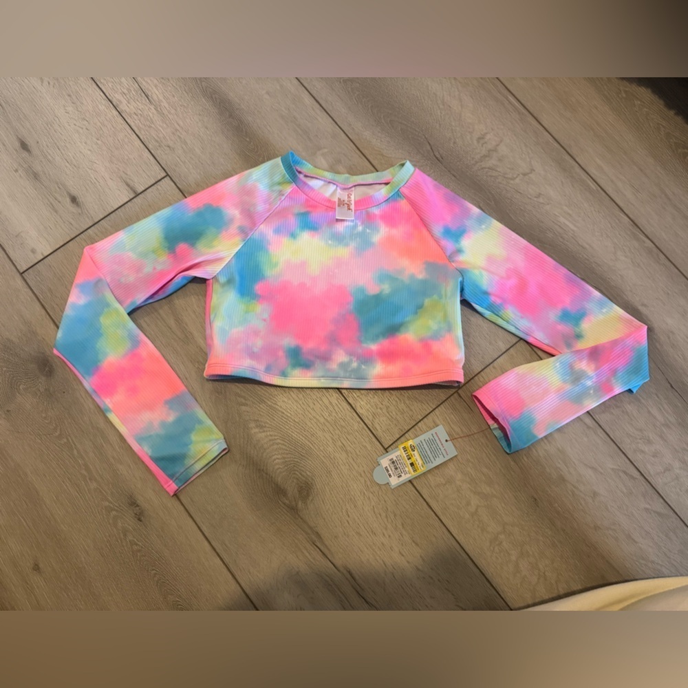 Cat & Jack Pastel Tie-Dye Ribbed Top